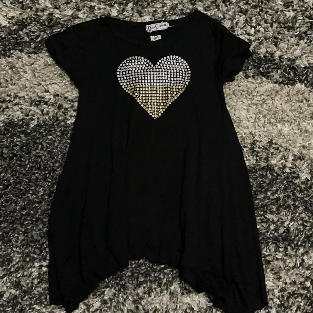 Black Tee with Heart